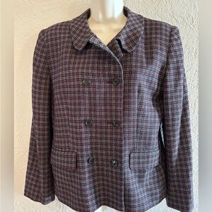 Vintage Saville black red and white women's blazer. Size 6